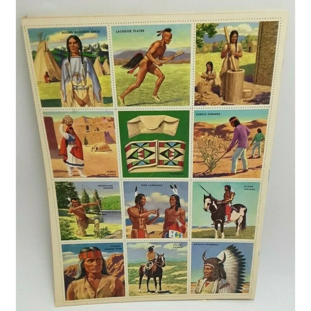 The Golden Book Of Indian Stamps 48 Native American 8th printing 1973